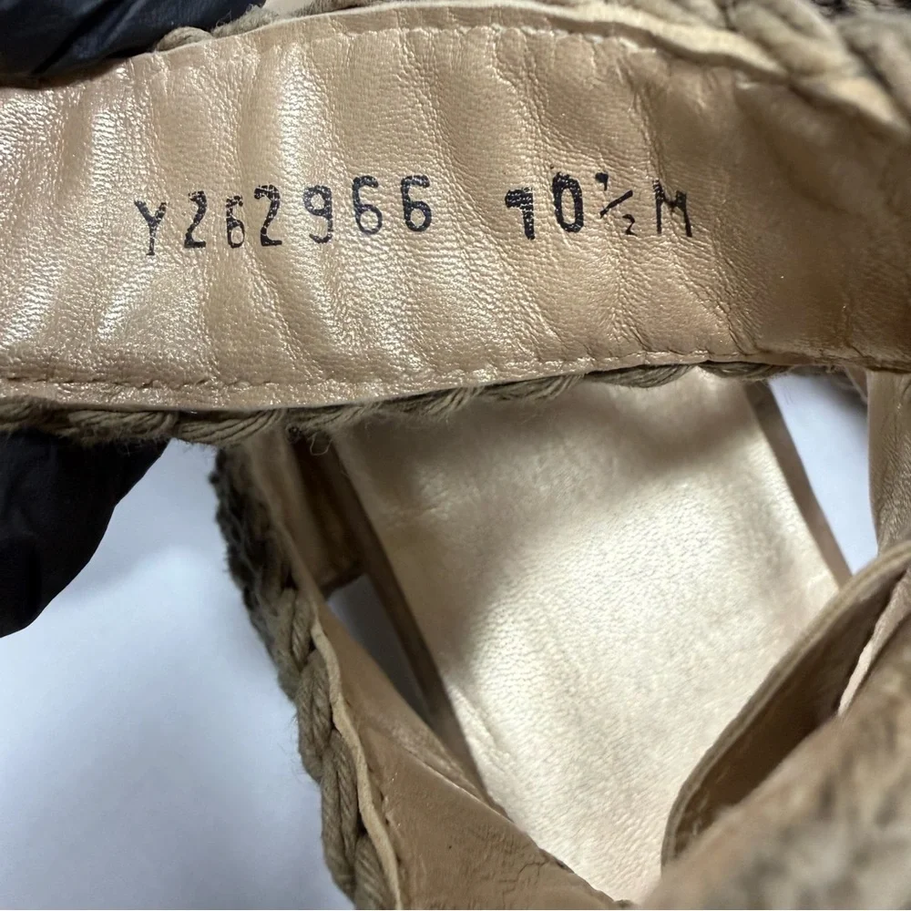 Crochet‎ Espadrille Stuart Weitzman Tan Wedge Platform Sandal 10.5